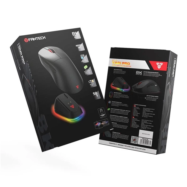 Мышь игровая беспроводная Fantech WG14P Yari Pro, 58 г, PixArt 3950, 42000 DPI, 8000 Гц, 100 млн кликов, док-станция, до 75 ч - изображение 9