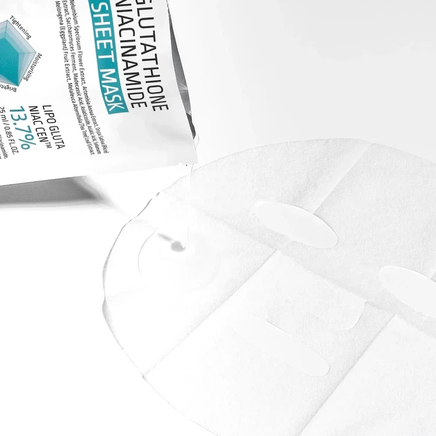 Тканинна маска для сяйва та вирівнювання тону шкіри APLB Glutathione Niacinamide (25 ml) - Фото 2 Тканинна маска для сяйва та вирівнювання тону шкіри APLB Glutathione Niacinamide (25 ml) - зображення 2