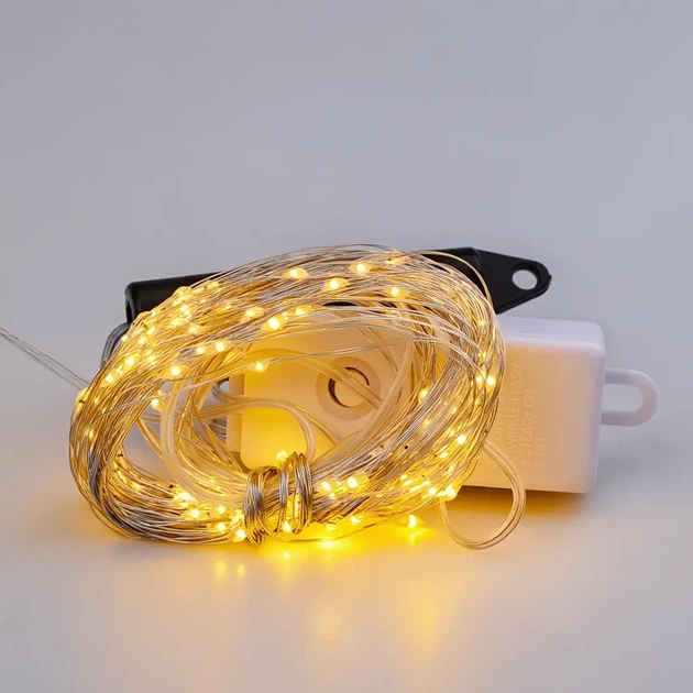 Гірлянда Роса Кінський Хвіст 3 метри 600 LED 20 ниток тепле світло,світлодіодна гірлянда штора,новорічна LED гірлянда крапля роси - зображення 9