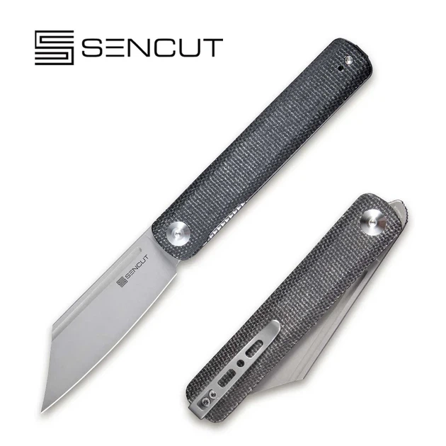Ніж складаний SENCUT Bronte, замок Linerlock, лезо Plain Gray Stonewashed 9Cr18MoV, руківя Black Micarta, Китай, SA08A - Фото 2 Ніж складаний SENCUT Bronte, замок Linerlock, лезо Plain Gray Stonewashed 9Cr18MoV, руківя Black Micarta, Китай, SA08A - изображение 2