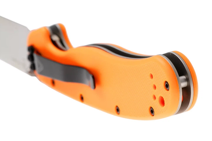 Ніж складаний Ontario Knife RAT I Linerlock, лезо Plain Satin D2, руківя Orange GFN, Тайвань, ON8867OR - Фото 5 Ніж складаний Ontario Knife RAT I Linerlock, лезо Plain Satin D2, руківя Orange GFN, Тайвань, ON8867OR - изображение 5
