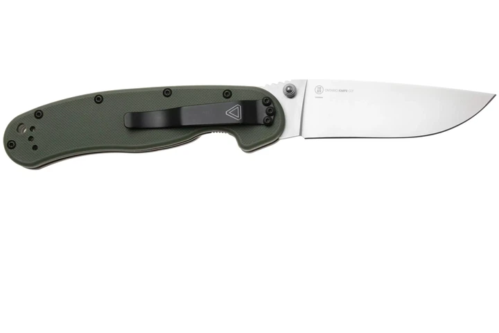 Ніж складаний Ontario Knife RAT I Linerlock, лезо Plain Satin AUS-8, руківя OD Green GFN, Тайвань, ON8848OD - Фото 3 Ніж складаний Ontario Knife RAT I Linerlock, лезо Plain Satin AUS-8, руківя OD Green GFN, Тайвань, ON8848OD - зображення 3