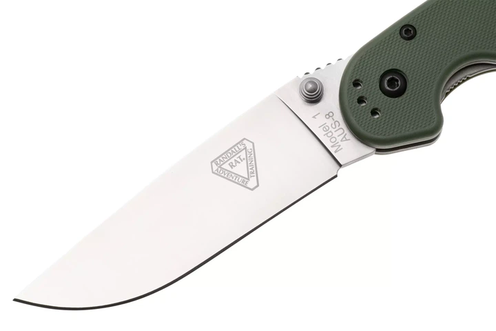Ніж складаний Ontario Knife RAT I Linerlock, лезо Plain Satin AUS-8, руківя OD Green GFN, Тайвань, ON8848OD - Фото 4 Ніж складаний Ontario Knife RAT I Linerlock, лезо Plain Satin AUS-8, руківя OD Green GFN, Тайвань, ON8848OD - зображення 4