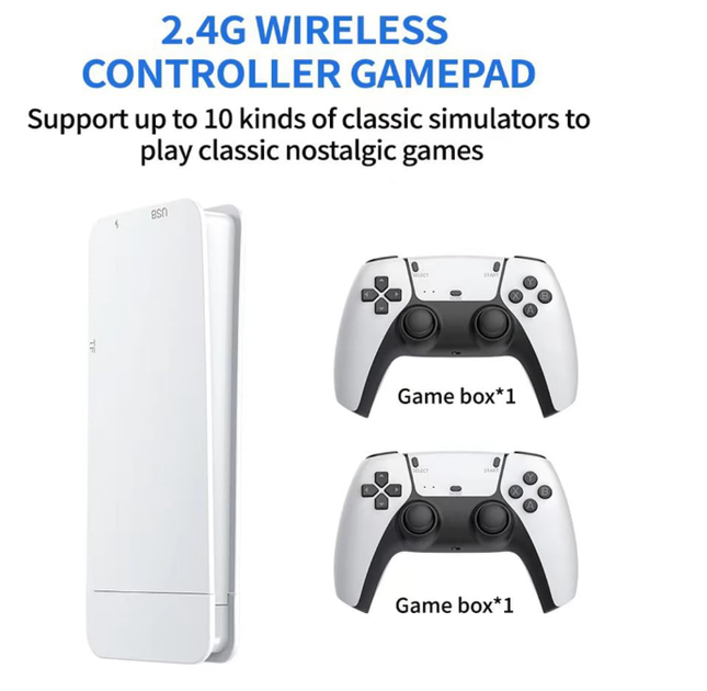 Игровая приставка M15 PLUS Game Stick 64GB 30000+ игр 4K HDMI, ретро-контроль + 2 беспроводные джойстики 2.4G - изображение 4