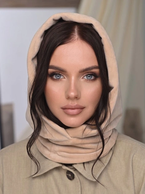 Женский капор Michaela из велюра двойной бежевый - изображение 2