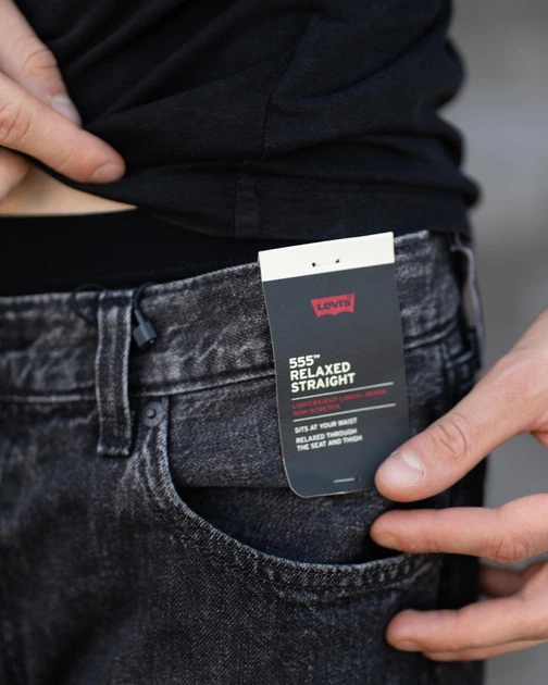 Джинсы мужские Levi's 555 Relaxed Straight Linen+ Denim Jeans 000LO-0010 W34 L34 черные (13130026) - изображение 6