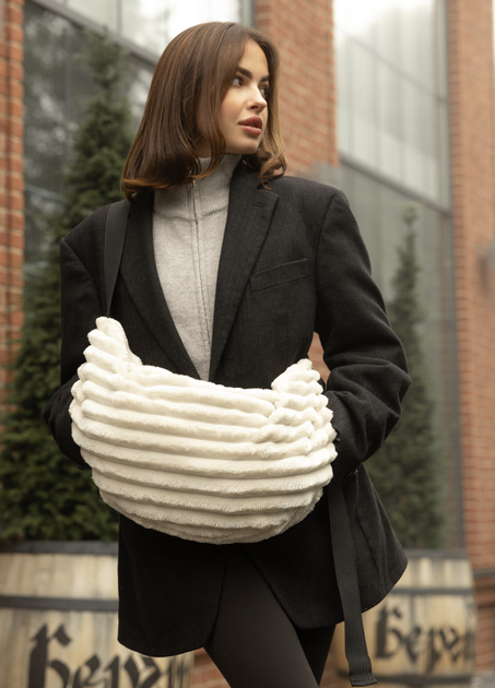 Жіноча сумка Sambag HOBO Bag-glove з внутрішніми кишенями та утепленими боковими кишенями з тканини молочна - Фото 9 Жіноча сумка Sambag HOBO Bag-glove з внутрішніми кишенями та утепленими боковими кишенями з тканини молочна - зображення 9