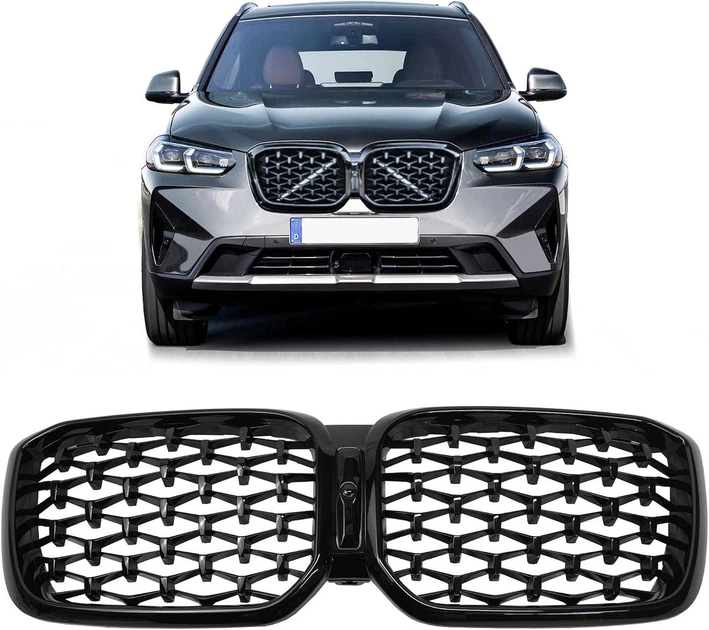 Решітка радіатора BMW X3 G01/X4 G02 LCI (2022-2025) ніздрі БМВ чорні діамонд TechPro (LMBMGRX314, 51135A1AC59) - Фото 6 Решітка радіатора BMW X3 G01/X4 G02 LCI (2022-2025) ніздрі БМВ чорні діамонд TechPro (LMBMGRX314, 51135A1AC59) - зображення 6