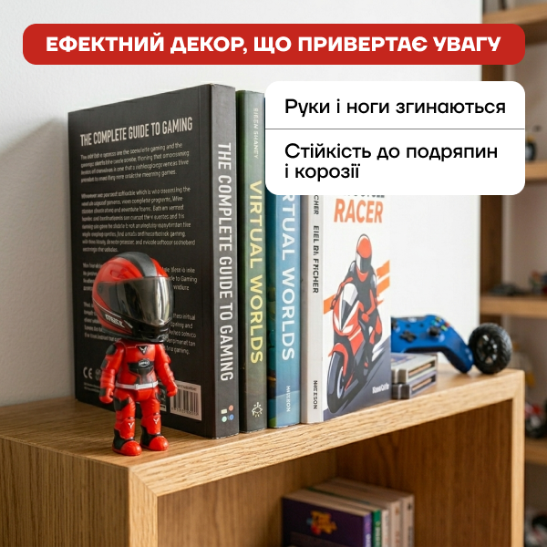 Коллекционная фигурка мотоциклист с шлемом игрушка гонщик для детей - изображение 6