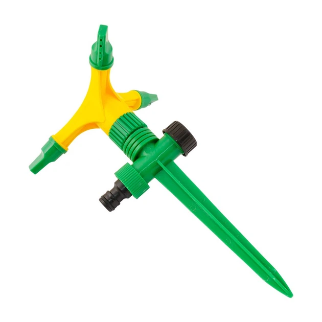 Ороситель для полива MASTERTOOL вращающийся 3-х рожковый ½" 12 м на ножке 92-9322 - Фото 2 Ороситель для полива MASTERTOOL вращающийся 3-х рожковый ½" 12 м на ножке 92-9322 - изображение 2