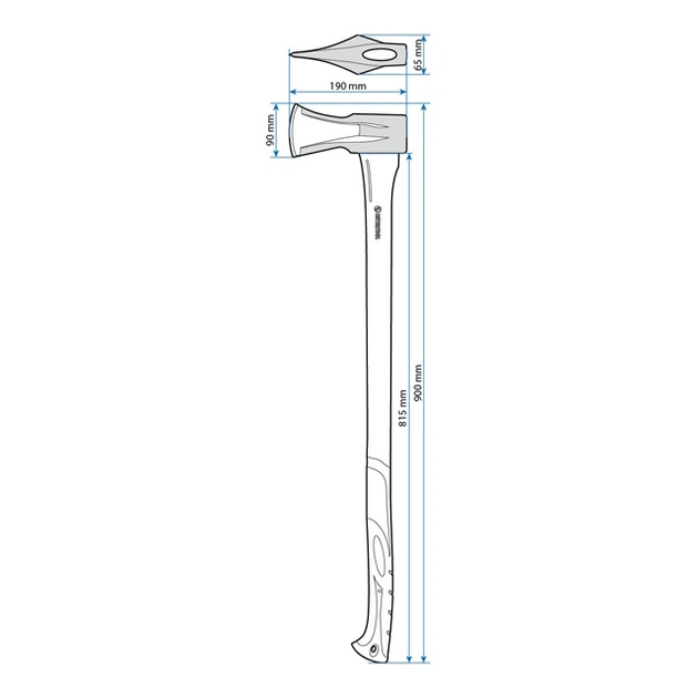 Колун кованый 2200 г, ручка из фибергласа INTERTOOL (HT-0275) - изображение 12