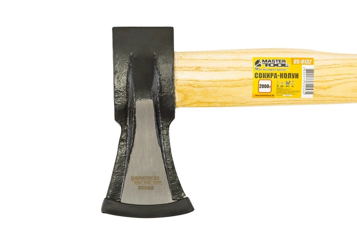 Топор-колун MASTERTOOL 2000 г HRC 50 рукоятка из дерева с полимерной защитой 900 мм 05-0132 - зображення 4