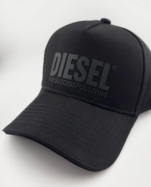 Бейсболка Кепка Тракер COTTON с резиновым патчем DIESEL черного цвета S (55-56 см) - изображение 3