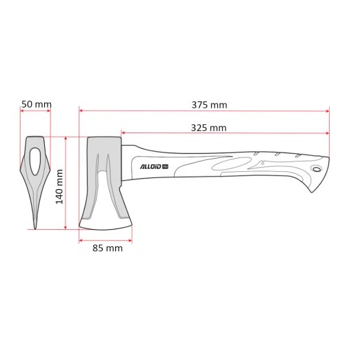 Колун Alloid Pro, ручка из фибергласа, 1000г, 38см (SF-70151000) Alloid SF-70151000 1071092 - изображение 2