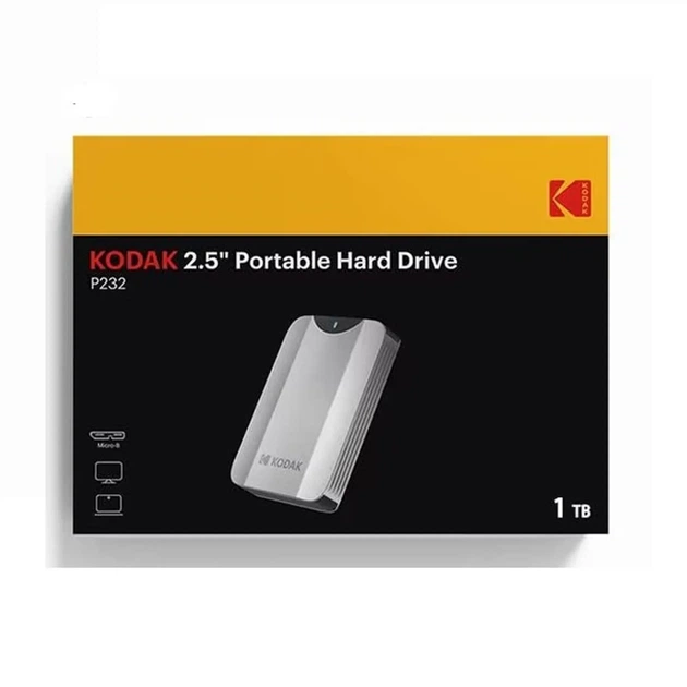 Зовнішній жорсткий диск KODAK P232 1 ТБ, USB 3.2, 2×500 ГБ - изображение 5