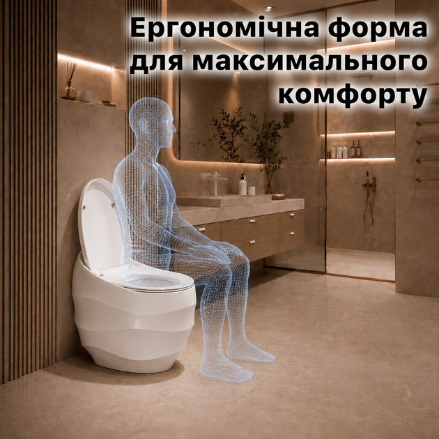 Унитаз премиальный белый керамический уникальные унитазы дизайнерские стильный luxury унитаз авторский Asans 8632 - изображение 5