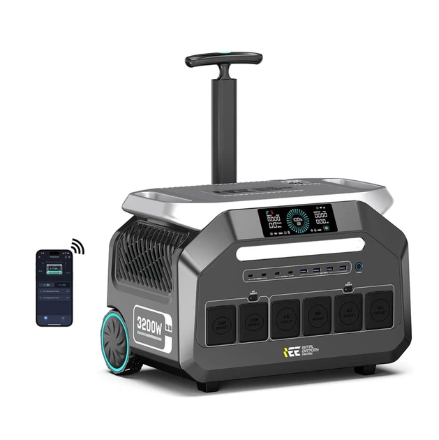 Портативна зарядна станція IEEE P3200 (потужність 3200 Вт, пікова - 6400 Вт, акумулятор 2048 Вт•годин LiFePO4) - Фото 7 Портативна зарядна станція IEEE P3200 (потужність 3200 Вт, пікова - 6400 Вт, акумулятор 2048 Вт•годин LiFePO4) - зображення 7