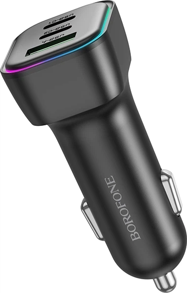 Автомобильное зарядное устройство Borofone BZ28C Trophie PD60W (2C1A) Car Charger Black - изображение 5