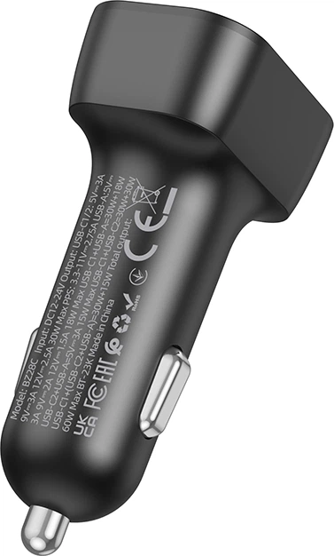 Автомобильное зарядное устройство Borofone BZ28C Trophie PD60W (2C1A) Car Charger Black - изображение 6