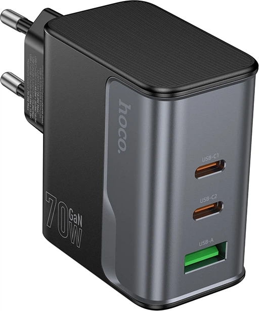 Сетевые зарядные устройства Hoco CS75A Star Speed PD70W (2C1A) Charger midnight Black - Фото 2 Сетевые зарядные устройства Hoco CS75A Star Speed PD70W (2C1A) Charger midnight Black - изображение 2
