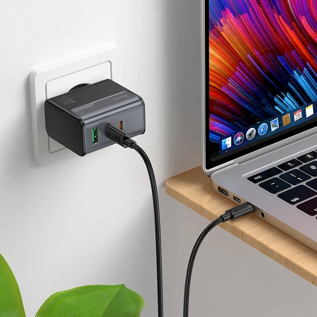 Сетевые зарядные устройства Hoco CS75A Star Speed PD70W (2C1A) Charger midnight Black - Фото 8 Сетевые зарядные устройства Hoco CS75A Star Speed PD70W (2C1A) Charger midnight Black - изображение 8