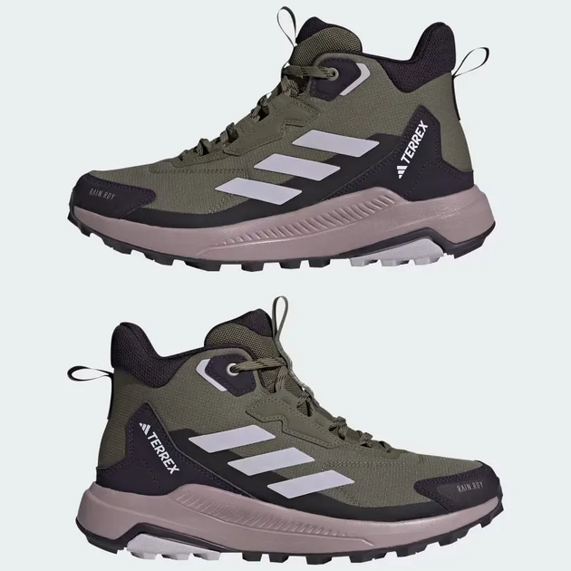 Жіночі черевики Adidas Terrex Anylander Mid Rain.Rdy Olive Strata/Silver Dawn/Amber Tint 37.5-6-24см - зображення 9
