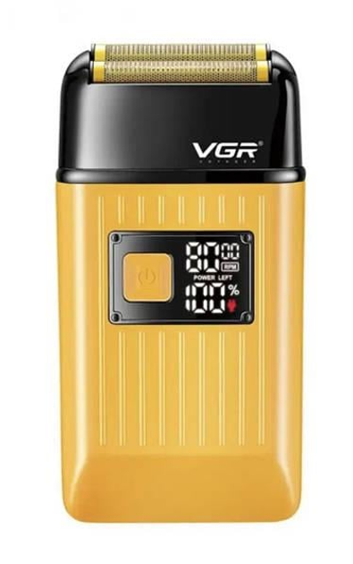 Чоловіча акумуляторна електробритва VGR V-357 шейвер для сухого та вологого гоління, Waterproof IPX6, висувний триммер, LED Display - зображення 2
