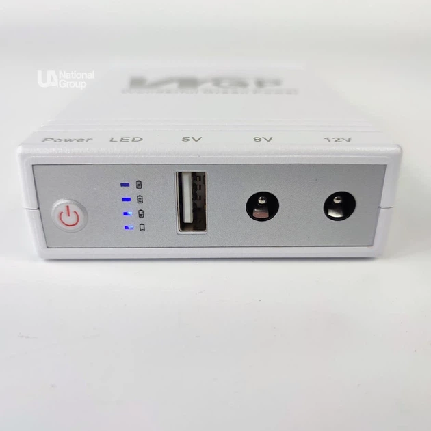 Джерело безперебійного живлення для роутера UPS 10400 mAh WGP з USB і DC-виходами 5V 9V 12V, портативний акумуляторний безперебійник міні ДБЖ для мережевого обладнання, модема, відеоспостереження Білий, WGP-104-White - зображення 2