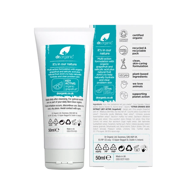 Krem do twarzy Dr.Organic do skóry tłustej 50 ml (5060391843339) - Zdjęcie 3 Krem do twarzy Dr.Organic do skóry tłustej 50 ml (5060391843339) - obraz 3