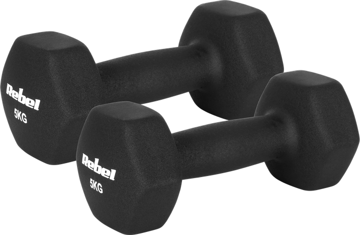 Набор гантелей чугунных неопреновых Rebel Active Hex RBA-2330-S5 (5901890124935) - Фото 4 Набор гантелей чугунных неопреновых Rebel Active Hex RBA-2330-S5 (5901890124935) - изображение 4
