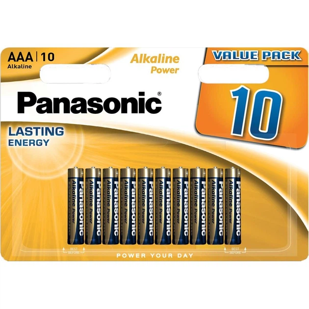 Батарейка Panasonic AAA LR03 Alkaline Power * 10 (LR03REB/10BW) - Фото 1 Батарейка Panasonic AAA LR03 Alkaline Power * 10 (LR03REB/10BW) - зображення 1