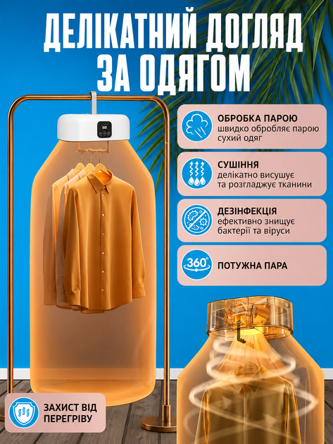 Електросушарка для одягу XL-1187 500 Вт, вертикальна сушарка для білизни з гарячим повітрям, чохлом і таймером - Фото 4 Електросушарка для одягу XL-1187 500 Вт, вертикальна сушарка для білизни з гарячим повітрям, чохлом і таймером - зображення 4