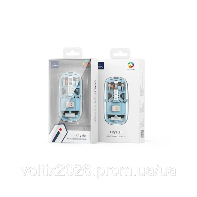Беспроводная мышь WIWU WM105 Ultra Slim, Серая Синя - Фото 4 Беспроводная мышь WIWU WM105 Ultra Slim, Серая Синя - изображение 4