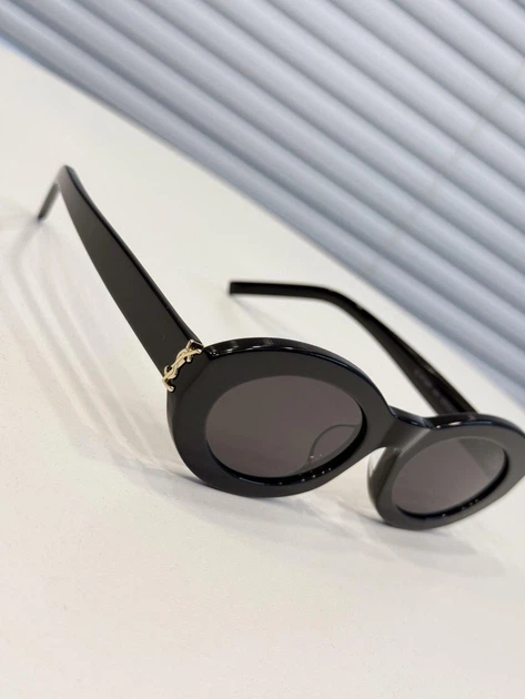 Женские черные солнцезащитные очки Saint Laurent SL M136/F овальная оправа 53-22-145 - изображение 11