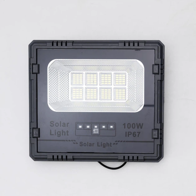 Прожектор аккумуляторный на солнечной батарее 120 LED 100 Вт 10–12 часов работы автономная лампа фонарь на солнечной панели с пультом ДУ - Фото 6 Прожектор аккумуляторный на солнечной батарее 120 LED 100 Вт 10–12 часов работы автономная лампа фонарь на солнечной панели с пультом ДУ - изображение 6
