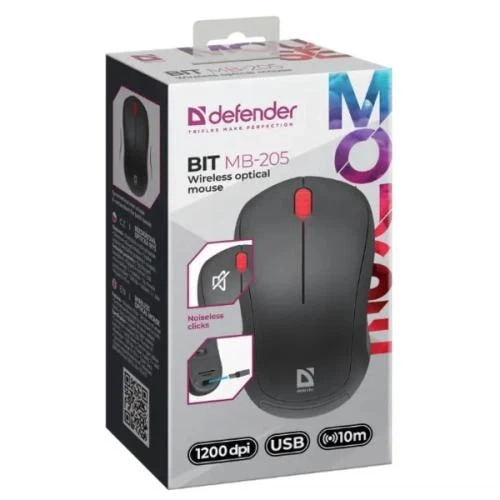 Мышь беспроводная Defender Bit MB-205, Black (52205) - Фото 5 Мышь беспроводная Defender Bit MB-205, Black (52205) - изображение 5