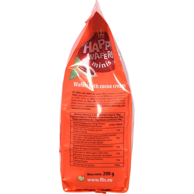 Вафлі FLIS Happy Wafers з начинкою какао 200 г И926 - зображення 4