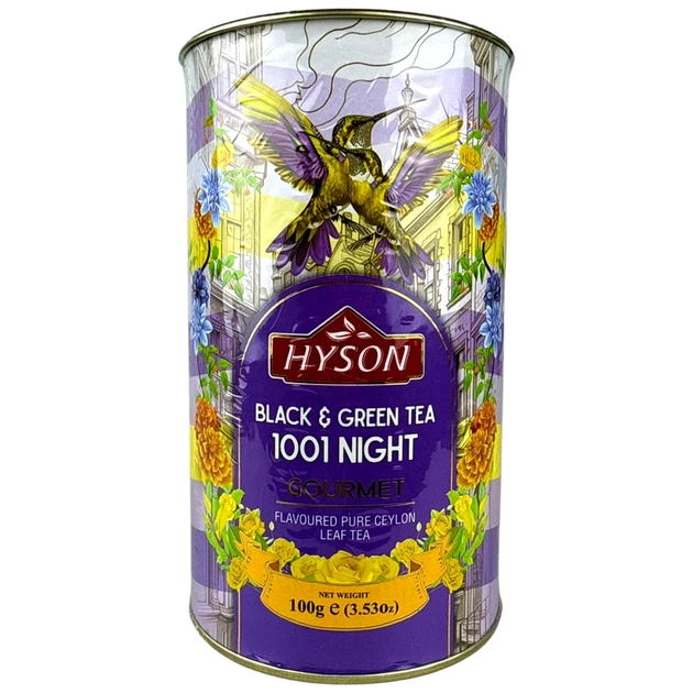 Чай Hyson 100 г тубус чорний/зелений 1001 ніч И623 - Фото 1 Чай Hyson 100 г тубус чорний/зелений 1001 ніч И623 - изображение 1