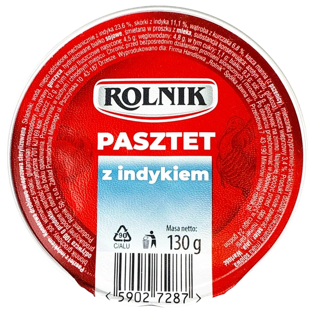 Паштет ROLNIK з індички 130 г - Фото 1 Паштет ROLNIK з індички 130 г - изображение 1