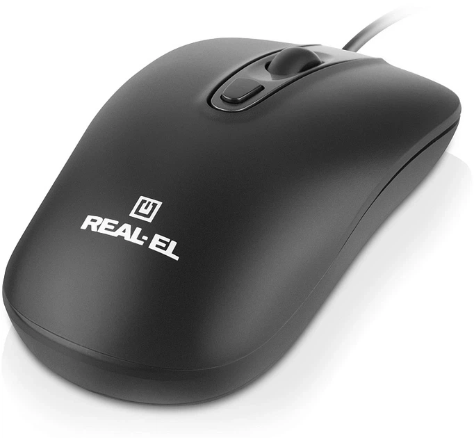 Компьютерная мышь Real-El RM-222 оптическая USB 1600 dpi Черная (EL123200040) - изображение 3