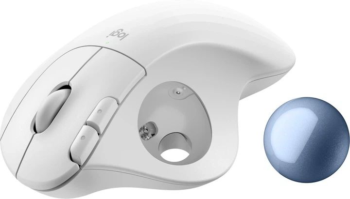 Компьютерная мышь Logitech Ergo M575S беспроводная трекбольная Off-White + Blue Ball (910-007030) - изображение 5