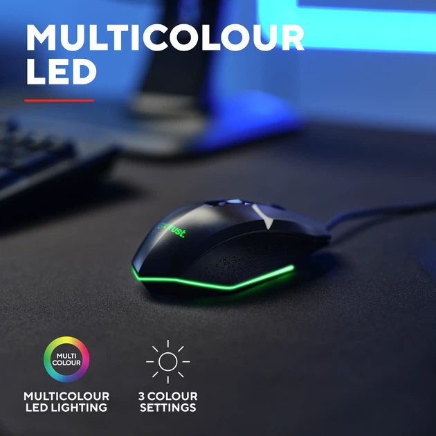 Компьютерная мышь Trust GXT 109 Felox RGB проводная Черная (25036) - изображение 7