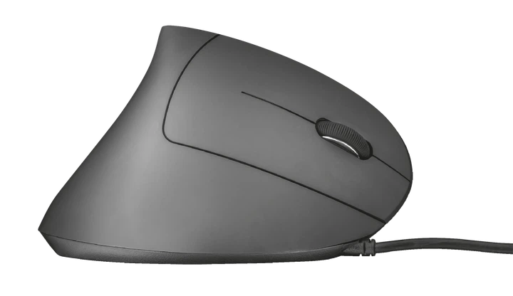 Компьютерная мышь Trust Verto Ergonomic вертикальная USB оптическая 1000/1600 dpi 6 кнопок с голубой подсветкой Чёрная (22885) - изображение 3