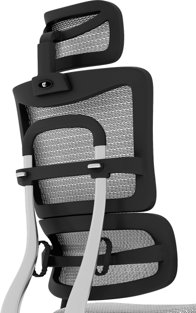 Офісне ергономічне крісло GT Racer X-801 Light Gray (W17-1) - зображення 3