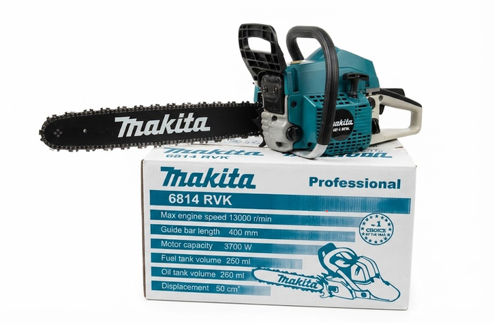 Цепная пила Makita бензиновая 50 см³ для спиливания деревьев бензопила профессиональная 4,8 л.с. садовая 45 см шина 0,325 цепь 11000 об мин ручной инструмент обрезки веток заготовки дров - изображение 13
