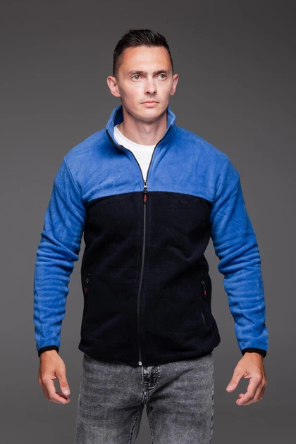 Кофта чоловіча флісова на блискавці 3XL синій 5424117s5 - Фото 5 Кофта чоловіча флісова на блискавці 3XL синій 5424117s5 - зображення 5