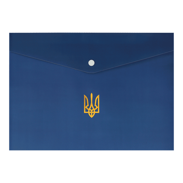 Папка на кнопке Buromax А4 UKRAINE Темно-синяя (BM.3970-03) - Фото 1 Папка на кнопке Buromax А4 UKRAINE Темно-синяя (BM.3970-03) - изображение 1