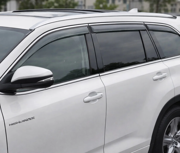Ветровики на окна с хромом Niken Luxury (6 шт) для Toyota Highlander 2013-2019 гг - изображение 2