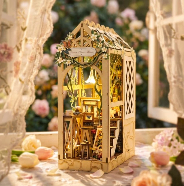 Бук Нук Безтурботний квітковий будинок Book NookSerene Flower House DIY Інтер'єрний конструктор SL-45 - зображення 2
