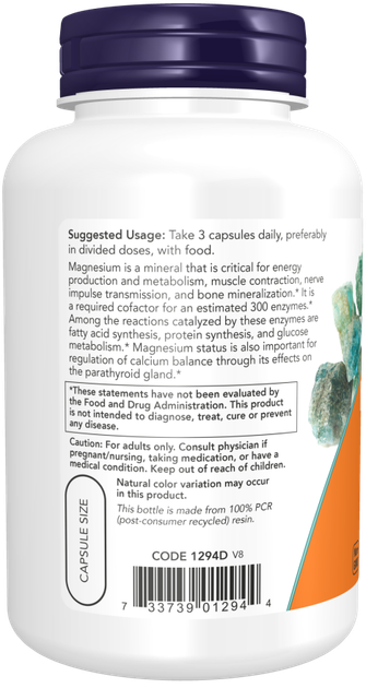 Магній Цитрат now foods magnesium citrate 120 капсул - зображення 3